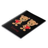 Joli bébé ours avec carnet de coeur (Côté gauche)