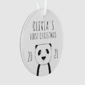 Joli bébé panda premier Noël noir et blanc (devant)