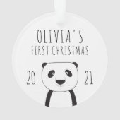 Joli bébé panda premier Noël noir et blanc (dos)