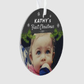 Joli bébé premier Noël flocon de pin photo O (devant)