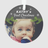 Joli bébé premier Noël flocon de pin photo O (dos)