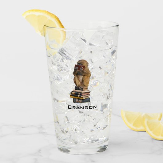 Joli bébé singe ajouter Nom Verre (Devant glace)