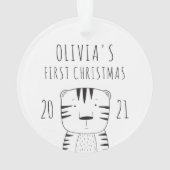 Joli bébé tigre Premier Noël Noir Blanc (dos)