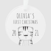 Joli bébé tigre Premier Noël Noir Blanc (devant)