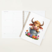 Joli bébé vache des Highlands avec fleurs Veau Ani (Devant avec enveloppe)