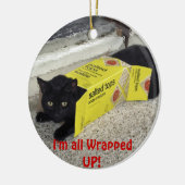 Joli Black Kitten Ornement de Noël (Gauche)
