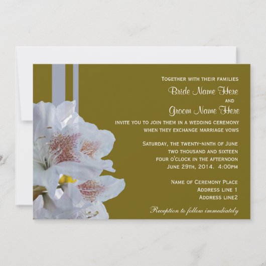 Joli blanc azalea fleurs invitations mariage (Devant)