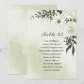 Joli blanc fleurs verdure carte de sièges (Devant / Derrière)