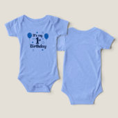 Joli Bleu "C'est mon 1er anniversaire" Bébé (Design Recto & Verso)