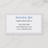 joli bleu ciel spa carte de visite personnalisé (Dos)