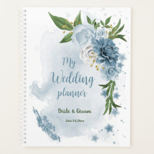joli bleu fleurs verdure mariage