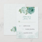 joli bleu fleurs vert feuille botanique RSVP ca (Devant / Derrière)