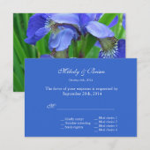 Joli bleu iris fleurs mariage RSVP réponse carte (Devant / Derrière)