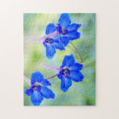 Joli bleu Larkspur Floral Jigsaw Puzzle (Vertical)