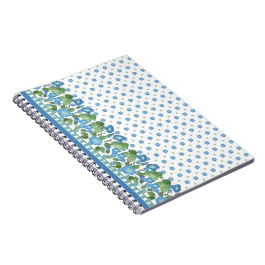 Joli bleu matin gloire frontière Carnet spiral (Côté Droit)