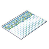 Joli bleu matin gloire frontière Carnet spiral (Côté gauche)