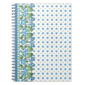 Joli bleu matin gloire frontière Carnet spiral (Devant)