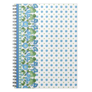 Joli bleu matin gloire frontière Carnet spiral