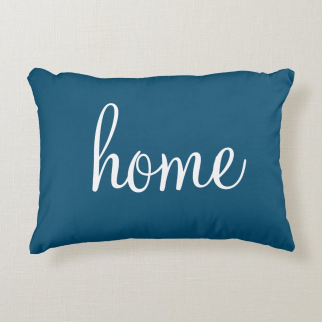 Joli bleu océanique "home" accent coussin (Devant)