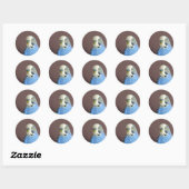 Joli Bleu Parakeet Photo Sticker Rond Classique (Feuille)