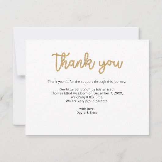 Joli Bleu Script photo Faire-part bébé (Dos)