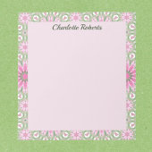 Joli bloc-notes à motif rose et sauge