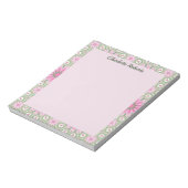 Joli bloc-notes à motif rose et sauge (Tourné)