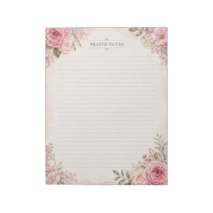 Joli bloc-notes de prières florales