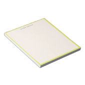 Joli bloc-notes jaune chartreuse avec nom personna (Incliné)