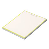 Joli bloc-notes jaune chartreuse avec nom personna (Tourné)
