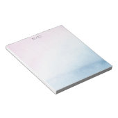 Joli bloc-notes pastel rose bleu aquarelle (Incliné)
