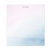 Joli bloc-notes pastel rose bleu aquarelle (Devant)