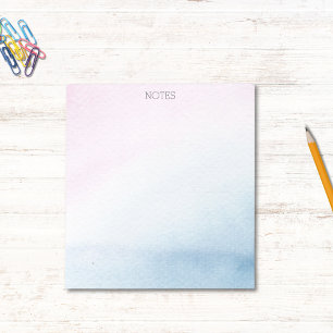 Joli bloc-notes pastel rose bleu aquarelle
