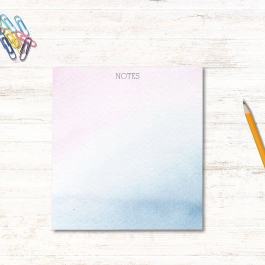 Joli bloc-notes pastel rose bleu aquarelle