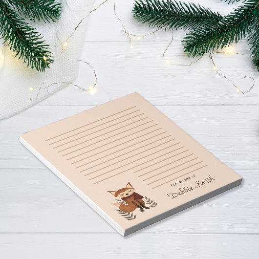 Joli bloc-notes renard d'hiver