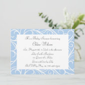 Joli Blue Baby shower des perles Invitation (Debout devant)