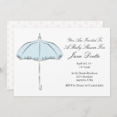 Joli Blue Parasol Douche Invitation (Devant / Derrière)