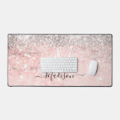 Joli blush rose faux argent parties scintillant mo (Clavier et souris)