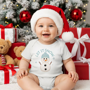 Joli body bébé 'Laissez tomber la neige' bonhomme