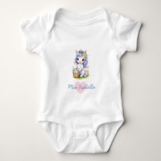 Joli body de bébé licorne de Pâques / Printemps (Devant)