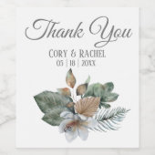 Joli Boho Bouquet Mariage Merci Étiquette à vin (Étiquettes simples)