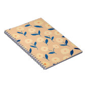 Joli Boho Chic Orange Fleurs Carnet (Côté Droit)