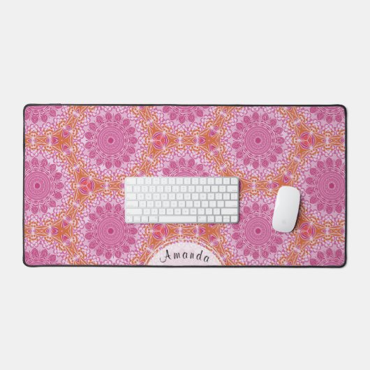 Joli Boho Chic Rose Or Blanc Mandala (Clavier et souris)