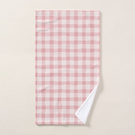 Joli bonbon rose pastel plaid (Serviette à main)