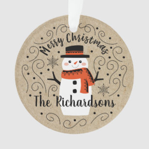 Joli bonhomme de neige de Noël d'hiver