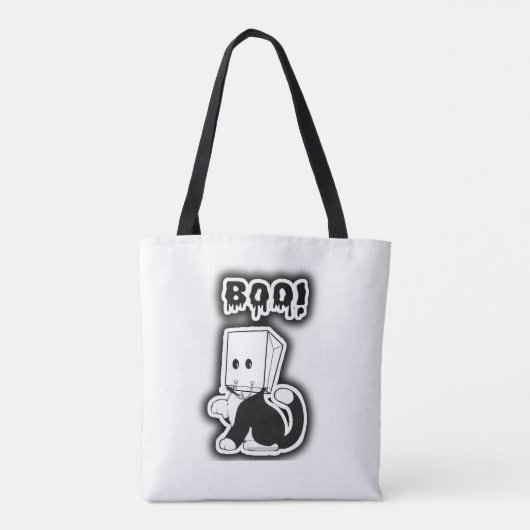 Joli "Boo !" Chat noir avec masque à sac en papier (Dos)