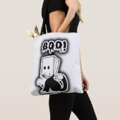 Joli "Boo !" Chat noir avec masque à sac en papier (De près)