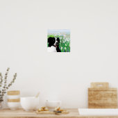 Joli, Border Collie Daisies affiche d'art mural (Cuisine)