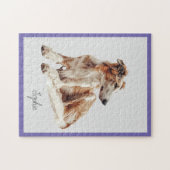 Joli Borzoi Chien Personnalisé Puzzle Puzzle (Horizontal)
