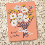 Joli Bouquet Daisy CUSTOM Joyeux Anniversaire<br><div class="desc">Customisez cette carte en modifiant le texte,  la police,  les couleurs et en ajoutant votre propre texte au verso ! Consultez mon magasin pour en savoir plus !</div>